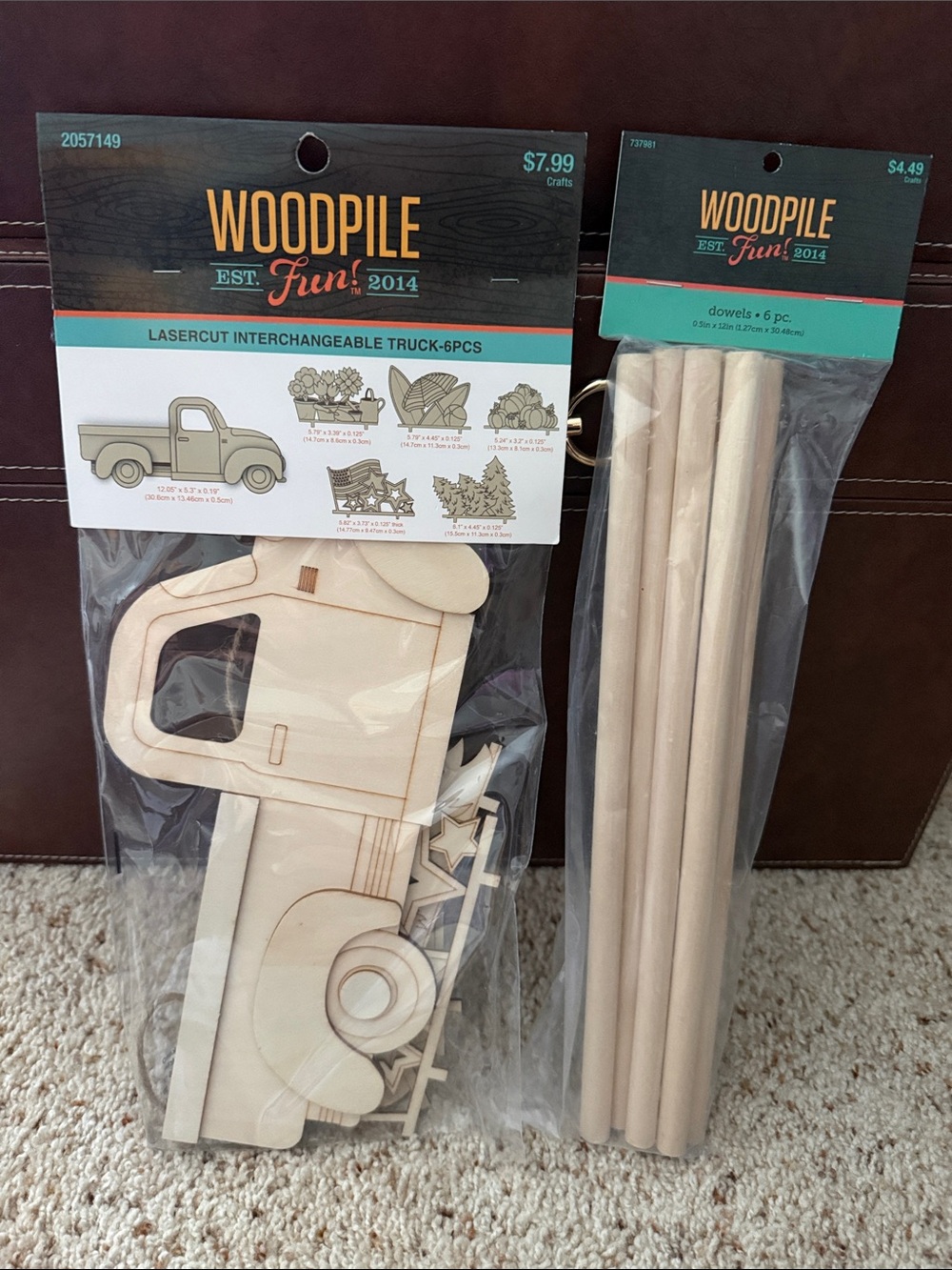 Unfinished Laser-Cut Wood Truck Craft - Natural Wood